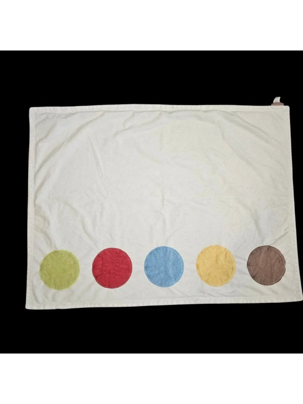 Dwell Studio Target Baby Blanket Circles White Green‎ Velour Soft Unisex 30 X 40